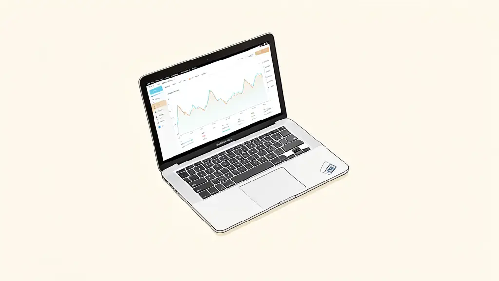 A high-angle professional shot of a trader's desk with a laptop showing a financial dashboard and a physical notebook, soft natural lighting, editorial style